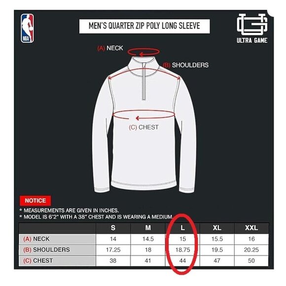 Ultra Game NBA Milwaukee Bucks Super Soft Quarter Zip Long Sleeve T-Shirt - Picture 6 of 7